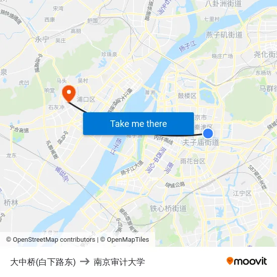 大中桥(白下路东) to 南京审计大学 map