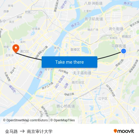金马路 to 南京审计大学 map