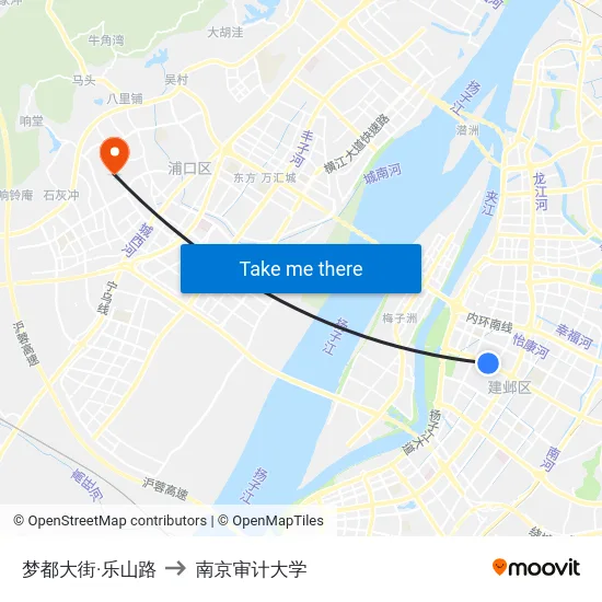 梦都大街·乐山路 to 南京审计大学 map