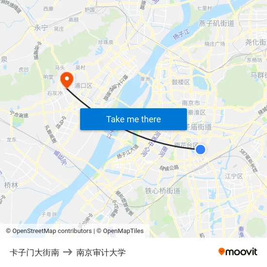 卡子门大街南 to 南京审计大学 map