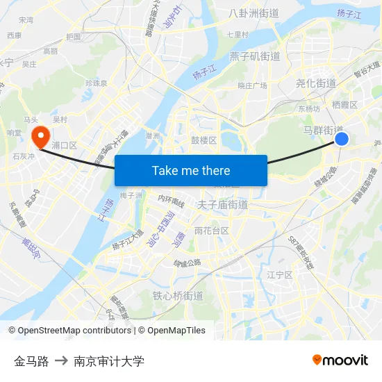 金马路 to 南京审计大学 map