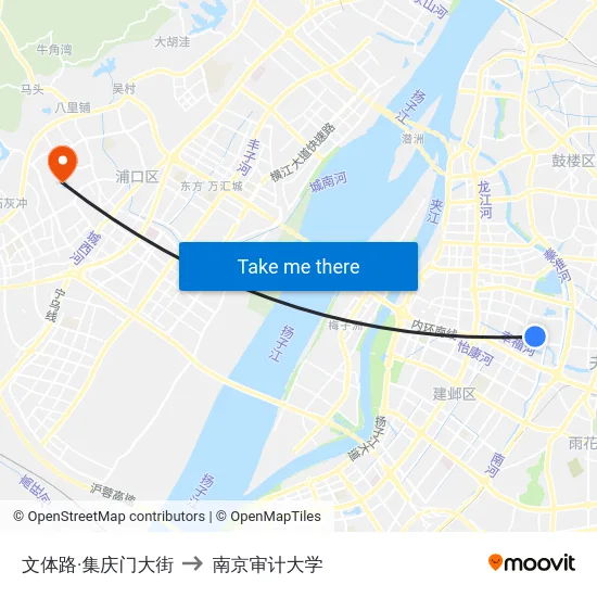 文体路·集庆门大街 to 南京审计大学 map