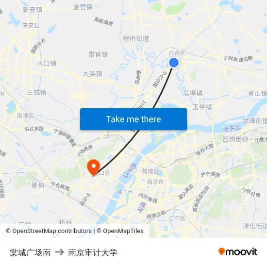 棠城广场南 to 南京审计大学 map