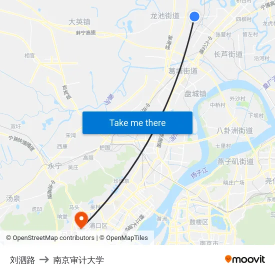 刘泗路 to 南京审计大学 map