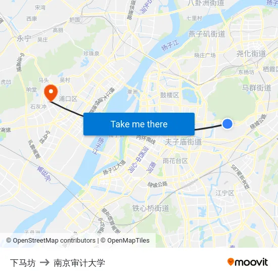 下马坊 to 南京审计大学 map
