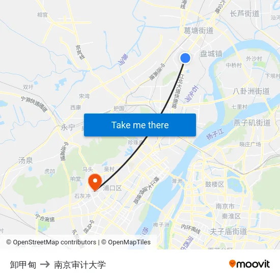 卸甲甸 to 南京审计大学 map
