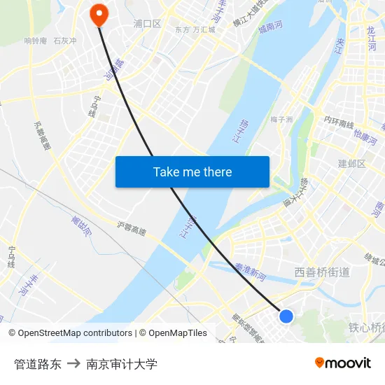 管道路东 to 南京审计大学 map