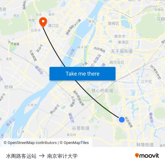 水阁路客运站 to 南京审计大学 map