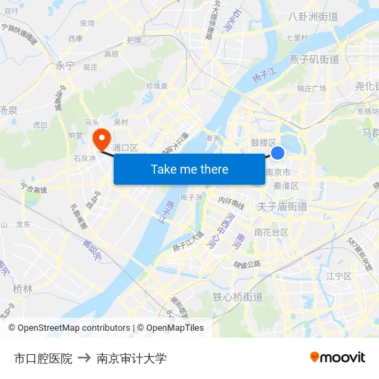 市口腔医院 to 南京审计大学 map