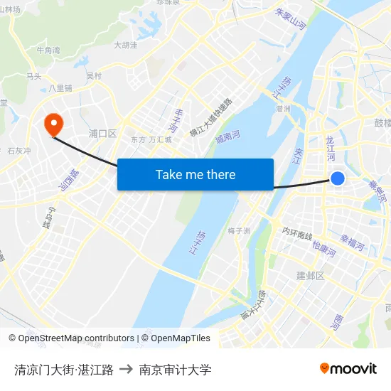清凉门大街·湛江路 to 南京审计大学 map