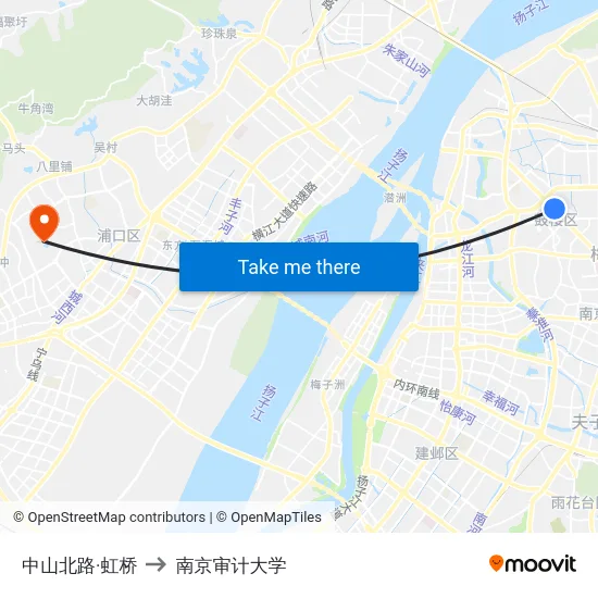 中山北路·虹桥 to 南京审计大学 map
