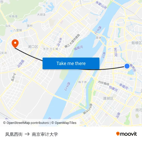 凤凰西街 to 南京审计大学 map