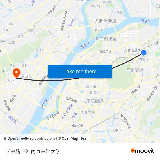 学林路 to 南京审计大学 map