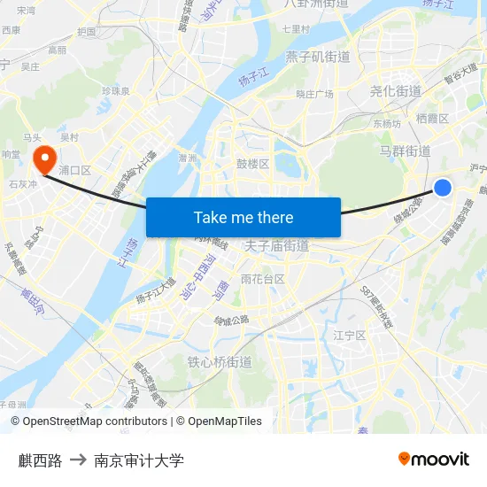 麒西路 to 南京审计大学 map