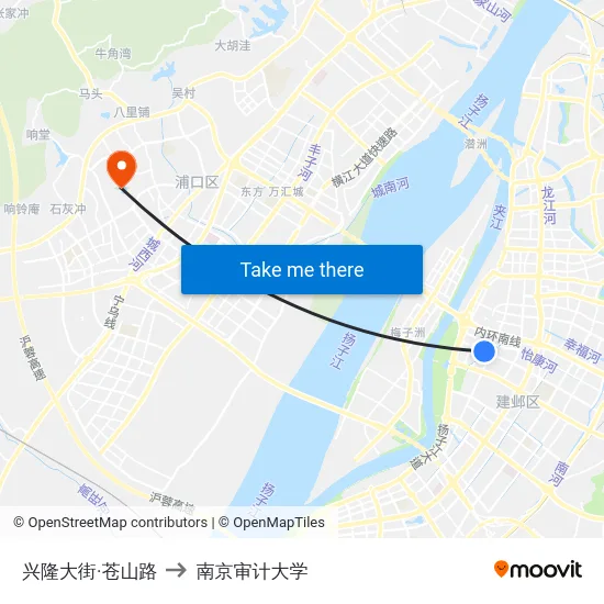 兴隆大街·苍山路 to 南京审计大学 map