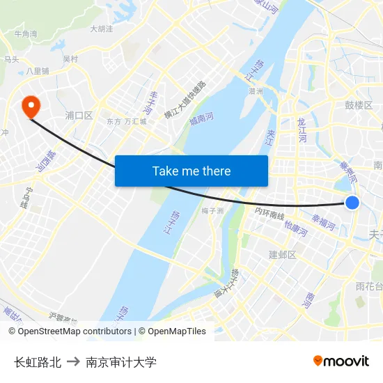 长虹路北 to 南京审计大学 map