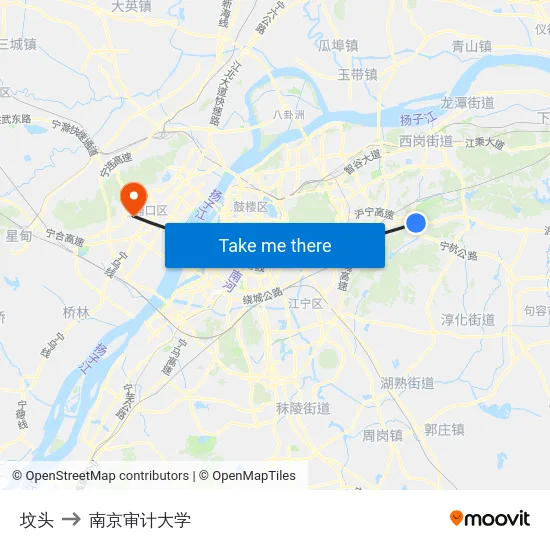 坟头 to 南京审计大学 map