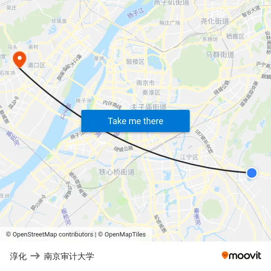 淳化 to 南京审计大学 map
