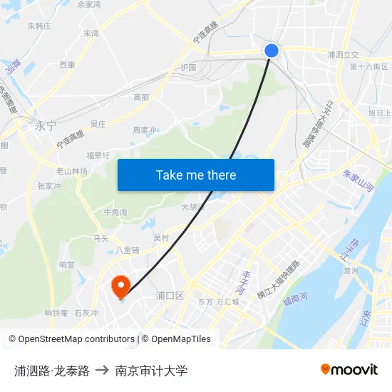 浦泗路·龙泰路 to 南京审计大学 map