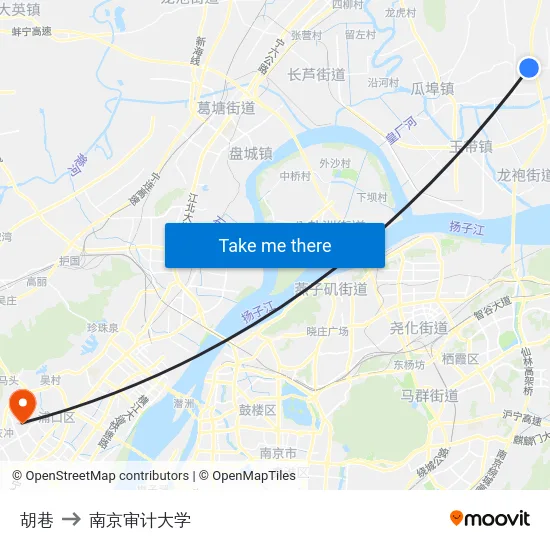 胡巷 to 南京审计大学 map
