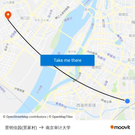 景明佳园(景家村) to 南京审计大学 map
