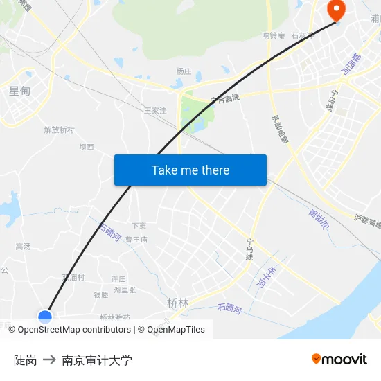 陡岗 to 南京审计大学 map