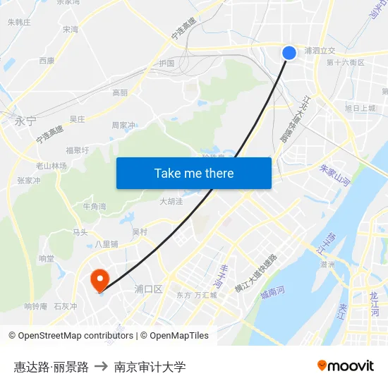 惠达路·丽景路 to 南京审计大学 map