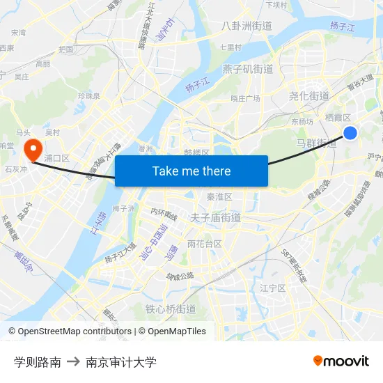 学则路南 to 南京审计大学 map