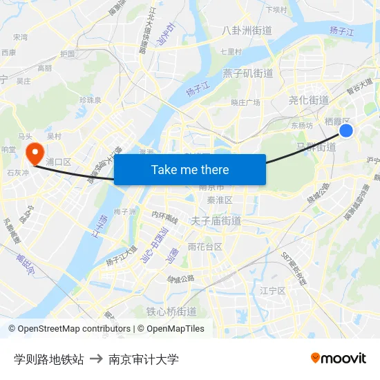 学则路地铁站 to 南京审计大学 map