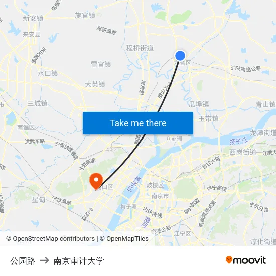 公园路 to 南京审计大学 map