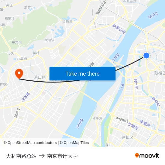 大桥南路总站 to 南京审计大学 map
