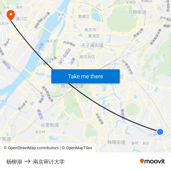 杨柳湖 to 南京审计大学 map