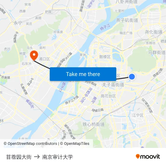 苜蓿园大街 to 南京审计大学 map