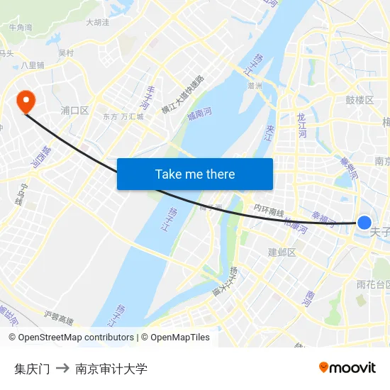 集庆门 to 南京审计大学 map
