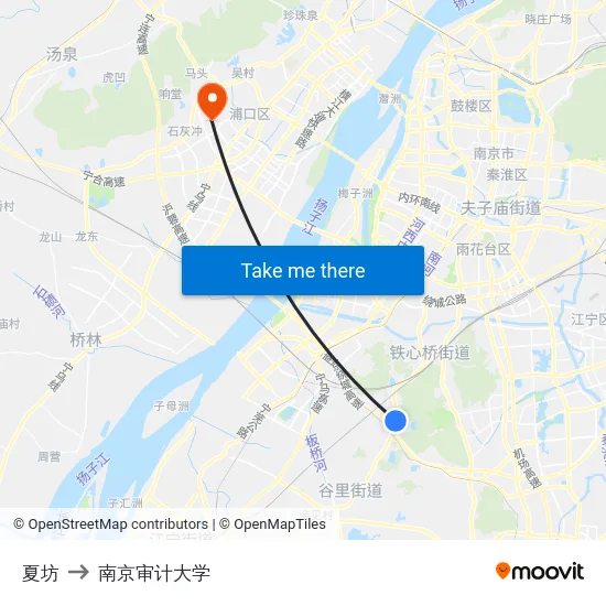 夏坊 to 南京审计大学 map