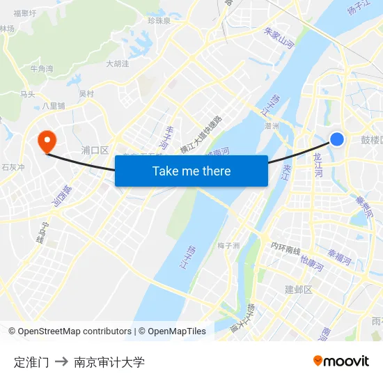 定淮门 to 南京审计大学 map
