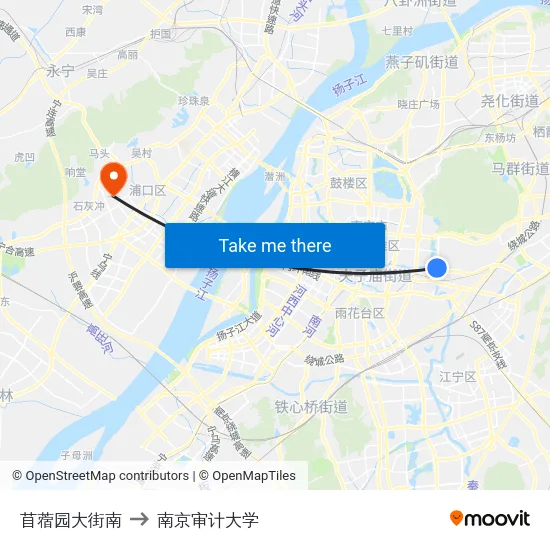 苜蓿园大街南 to 南京审计大学 map