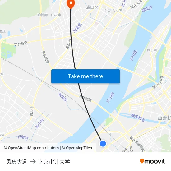 凤集大道 to 南京审计大学 map