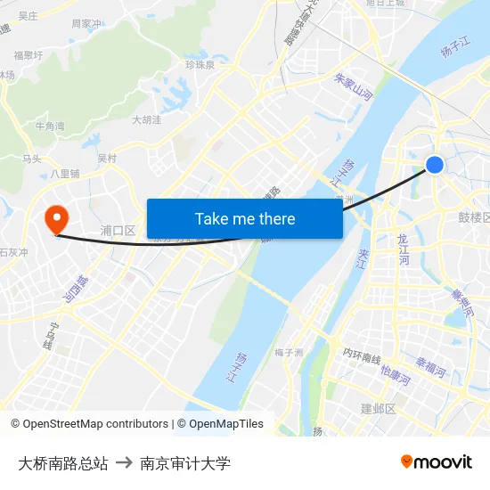 大桥南路总站 to 南京审计大学 map