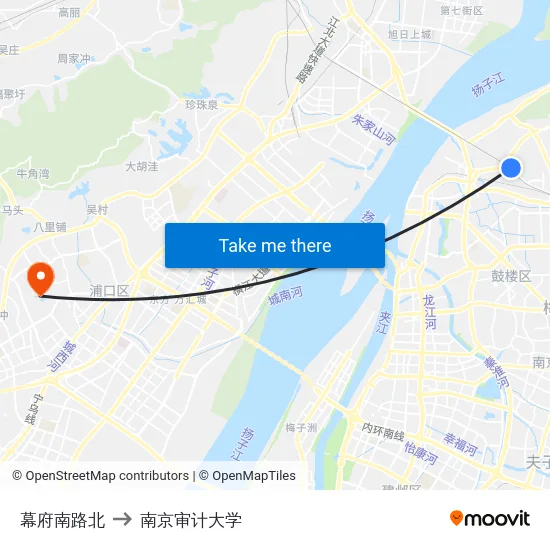 幕府南路北 to 南京审计大学 map