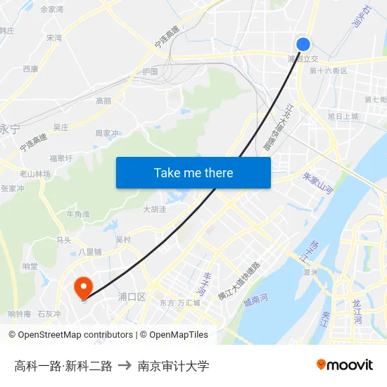 高科一路·新科二路 to 南京审计大学 map