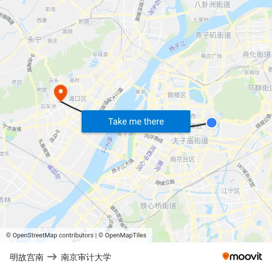 明故宫南 to 南京审计大学 map