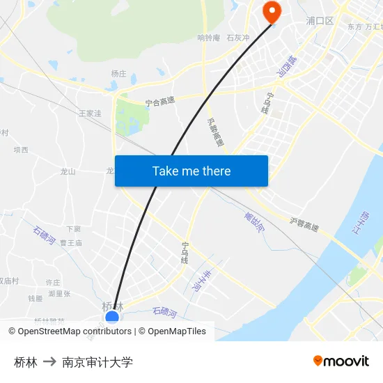 桥林 to 南京审计大学 map
