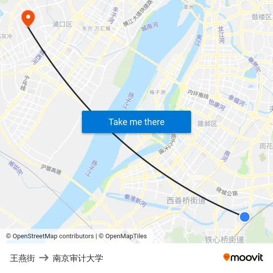 王燕街 to 南京审计大学 map