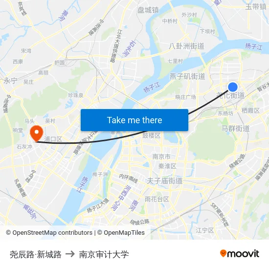 尧辰路·新城路 to 南京审计大学 map