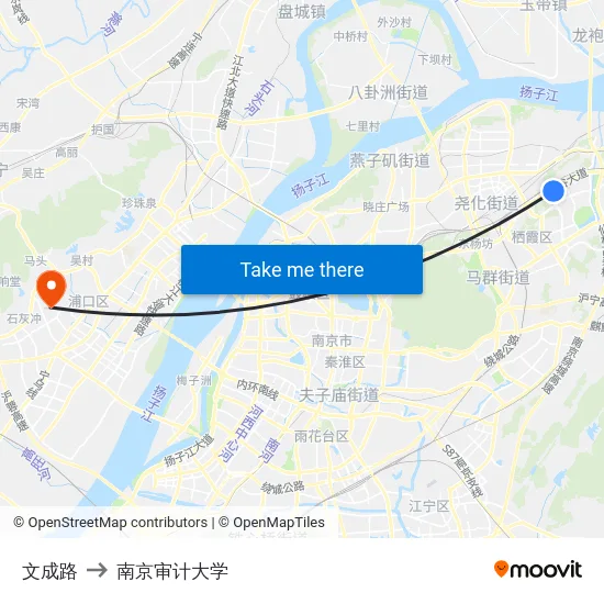 文成路 to 南京审计大学 map