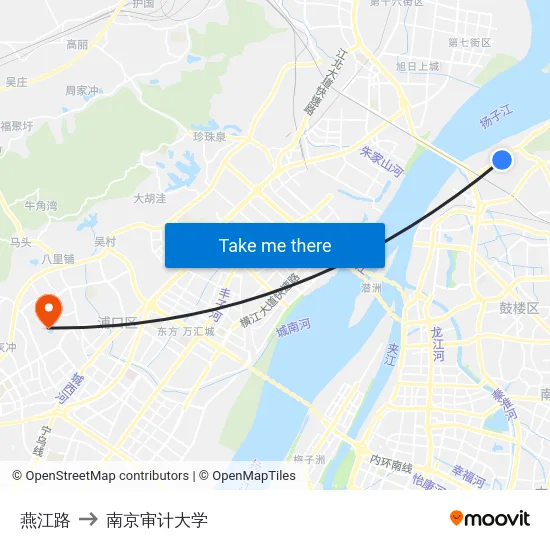 燕江路 to 南京审计大学 map