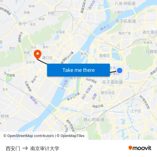 西安门 to 南京审计大学 map