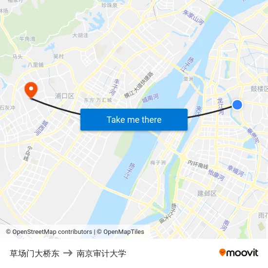 草场门大桥东 to 南京审计大学 map