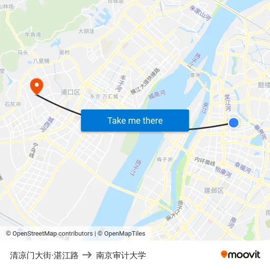 清凉门大街·湛江路 to 南京审计大学 map